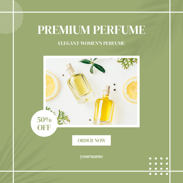 Designvorlage Premium Perfume with Fruit Scent für Instagram