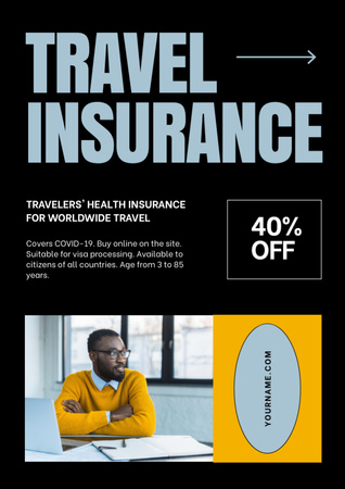 Template di design Sconto sull'assicurazione di viaggio Newsletter