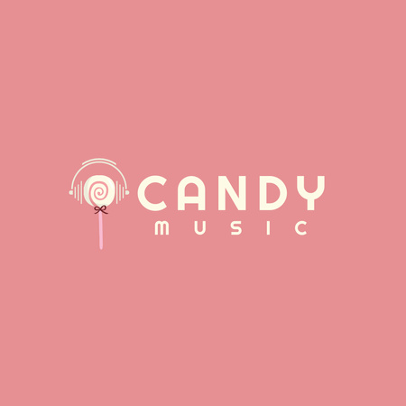 Candy music,music label logo Logo Design Template
