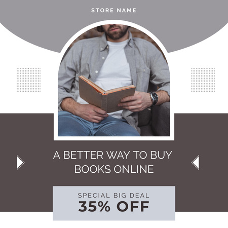 Compre livros online e ganhe desconto Instagram Modelo de Design