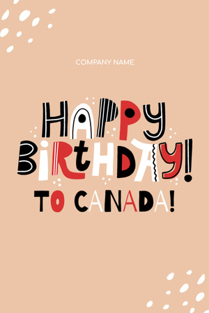 Happy Canada Day Greeting Postcard 4x6in Vertical Design Template