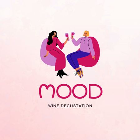 Plantilla de diseño de Wine Degustation Announcement Logo 