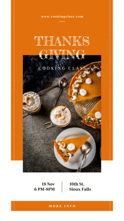 Modèle de visuel Baked pumpkin pie on Thanksgiving - Instagram Story