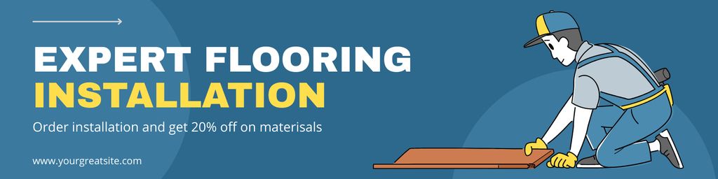 Designvorlage Expert Flooring Installation Services Ad für Twitter