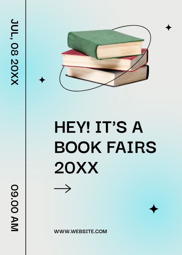 Designvorlage Announcement of Upcoming Book Fairs für Flayer