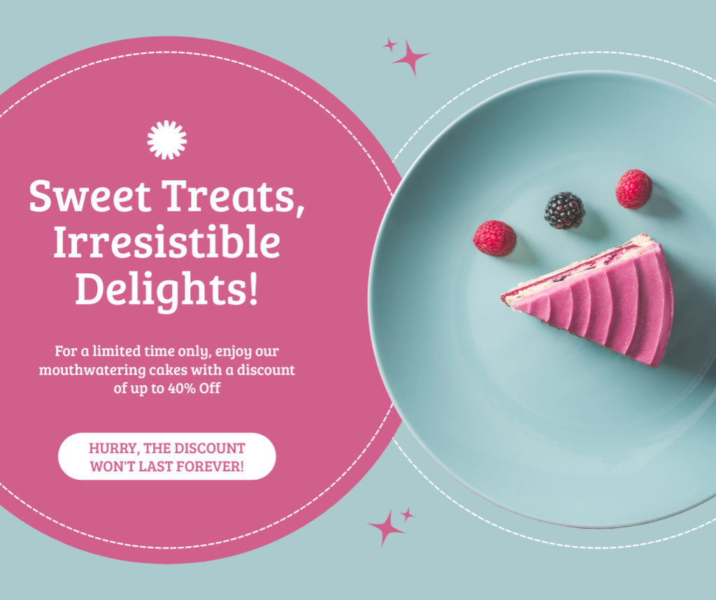 Designvorlage Sweet Treats from Bakery für Facebook