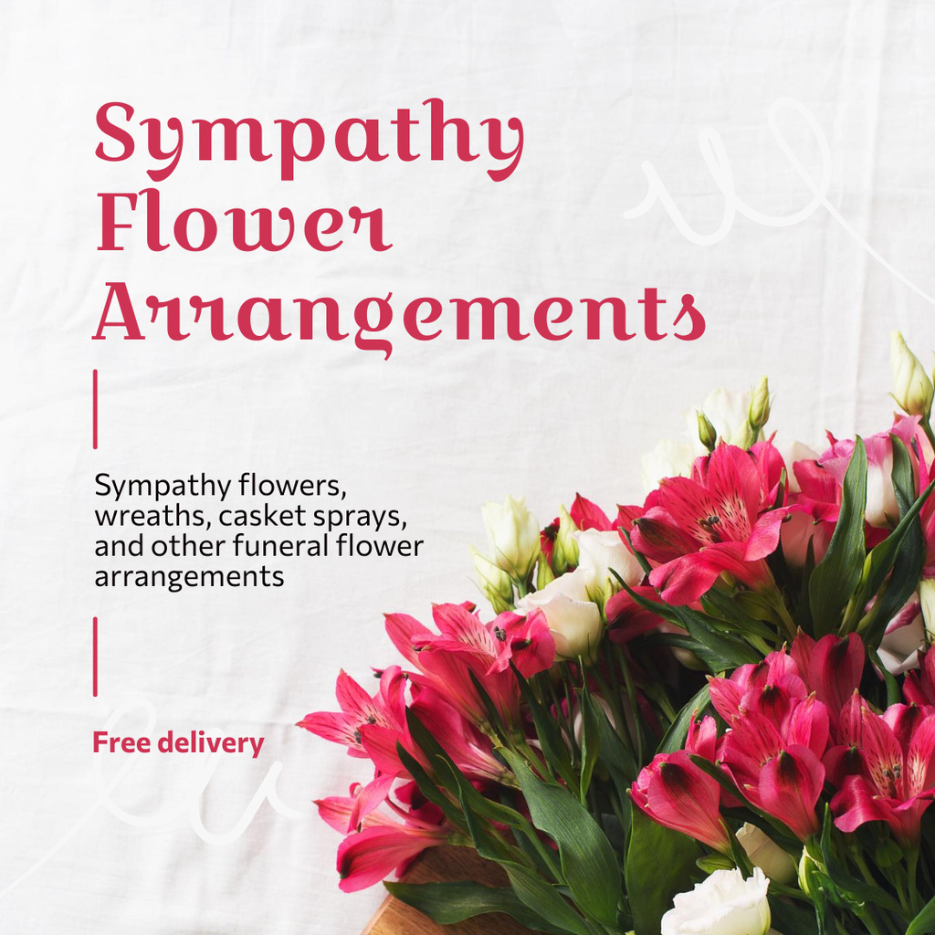Fresh Flowers for Funeral Ceremonies Instagram Design Template