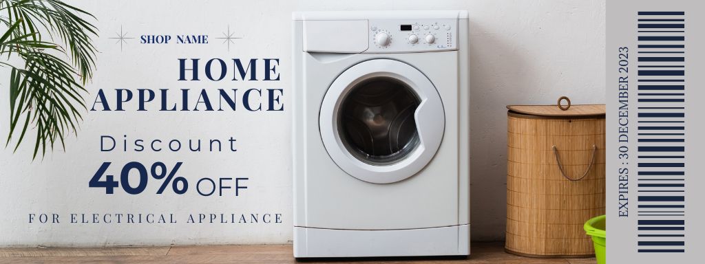 Discount Offer on Electrical Appliances for Home Coupon Tasarım Şablonu