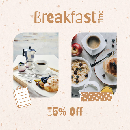 Healthy Breakfast Offer with Discount Instagram Design Template