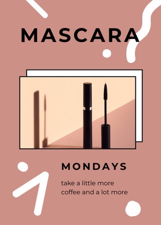 Platilla de diseño Black Mascara Tube With Quote In Pink Postcard 5x7in Vertical