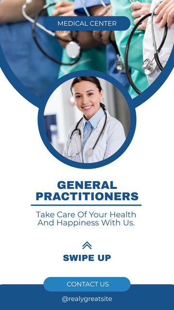 Ontwerpsjabloon van Instagram Story van Services of General Practitioners in Clinic