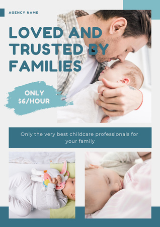 Trusted Babysitting Service Promotion Poster Šablona návrhu