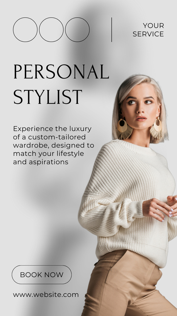 Personal Styling Service Offer on Grey Instagram Story Modelo de Design