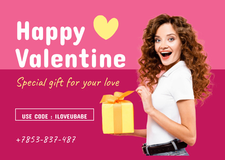 Ontwerpsjabloon van Card van Speciale cadeaus voor je geliefde voor Valentijnsdag