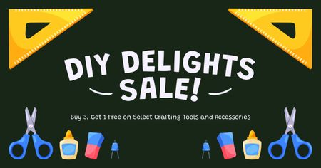 Stationery Delights Sale Announcement Facebook AD Design Template