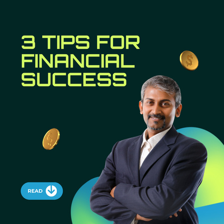Ontwerpsjabloon van Instagram van Tips voor financieel succes