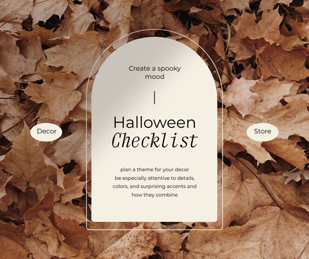 Designvorlage Halloween Preparation Announcement with Autumn Foliage für Facebook