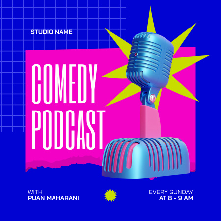 Platilla de diseño Announcement of Stand-up Show in Blog Episode Podcast Cover