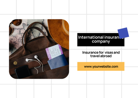 Advertisement for International Insurance Company Flyer 5x7in Horizontal Design Template