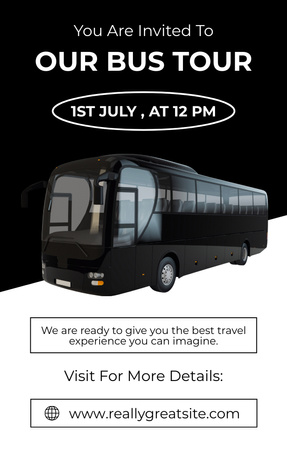 Bus Tour Ad Invitation 4.6x7.2in Design Template