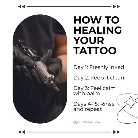 Szablon projektu Pomocny przewodnik na temat gojenia tatuaży Instagram