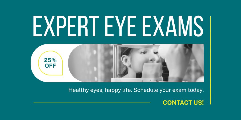 Designvorlage Expert Eye Exams for Children für Twitter