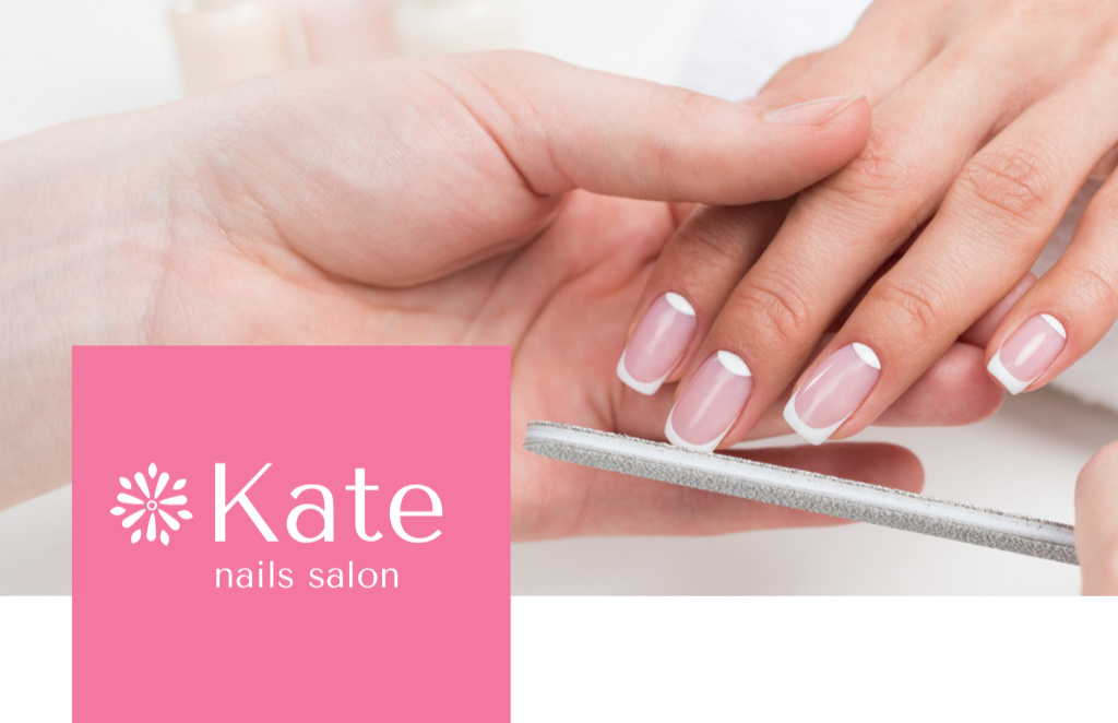Platilla de diseño Nails Salon Services Ad Business Card 85x55mm