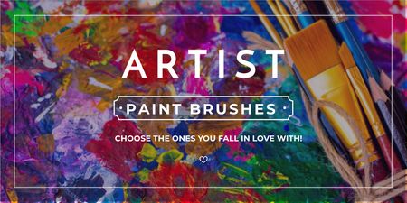 Paint brushes store Offer Twitter – шаблон для дизайну