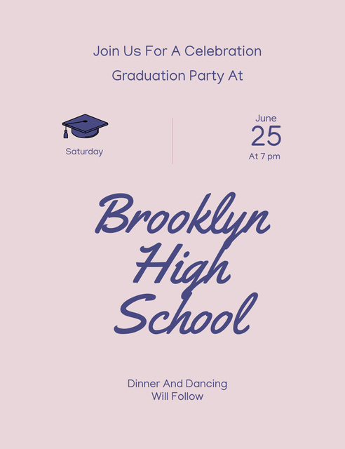 Plantilla de diseño de High School Grads Event Invitation 13.9x10.7cm 