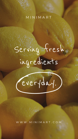 Template di design negozio di alimentari annuncio con limoni Instagram Story