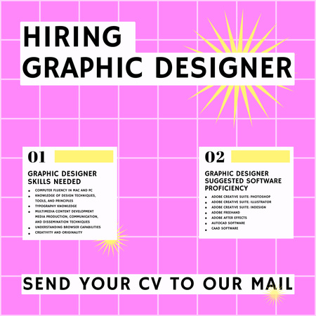 Designvorlage Graphic Designer Vacancy Announcement für Instagram