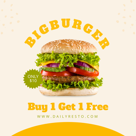 Template di design Promozione deliziosi hamburger Instagram