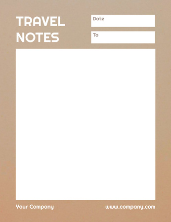 Простий щоденний планувальник подорожей у коричневий Notepad 107x139mm – шаблон для дизайну
