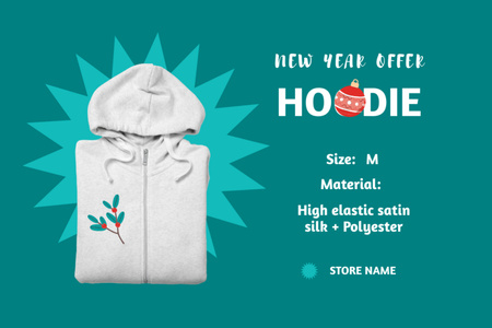New Year Offer of Hoodie Label – шаблон для дизайну