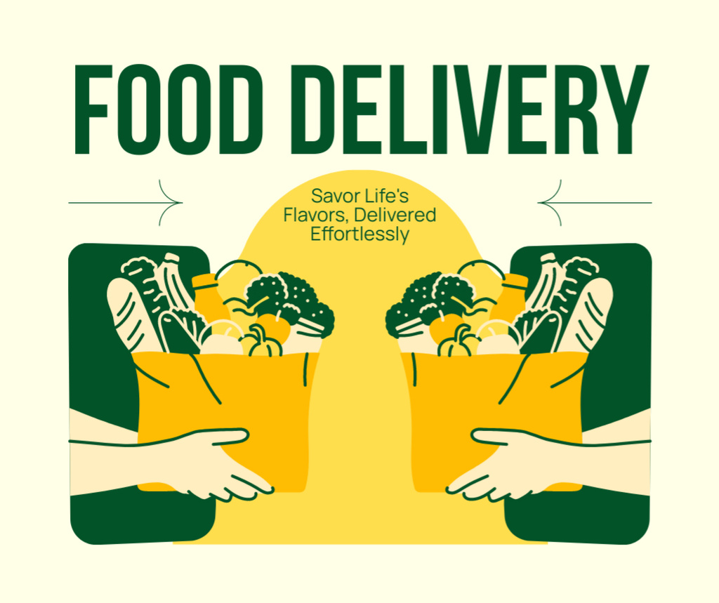 Modèle de visuel Effortless Food Delivery - Facebook