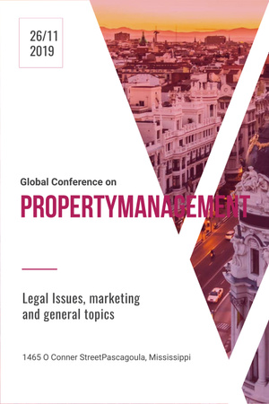 Property management global conference Pinterest Design Template