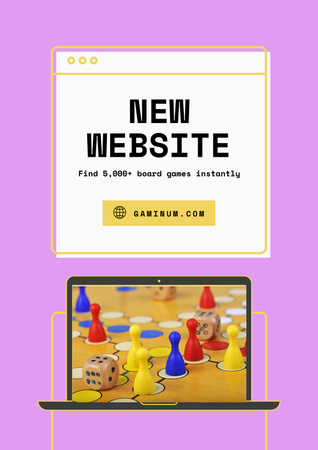 Website Ad with Board Game Poster Modelo de Design