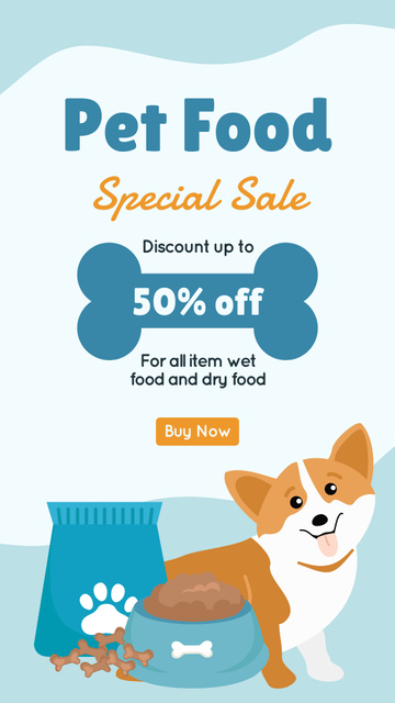 High Quality Pet Food Special Discount Instagram Story tervezősablon