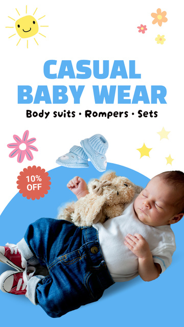 Designvorlage Baby Casual Wear Sale Offer für Instagram Video Story
