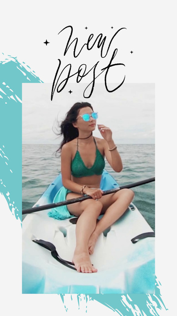 Young Woman on jetski in Sea TikTok Video – шаблон для дизайну