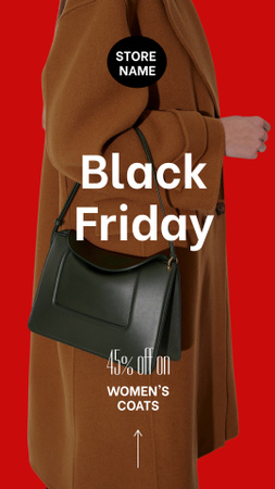 Woman's Coats Sale on Black Friday Instagram Story Design Template