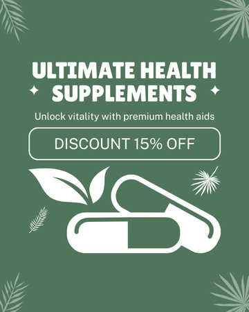 Ultimate Health Supplements Discount Offer Instagram Post Vertical tervezősablon