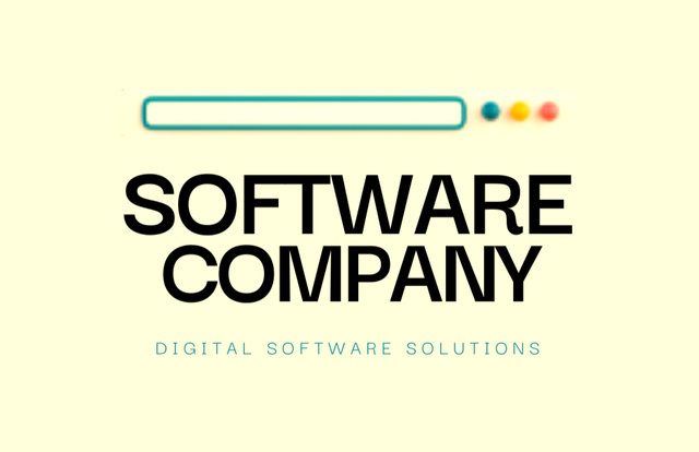 Digital Software Company Solutions Promotion Business Card 85x55mm Design Template