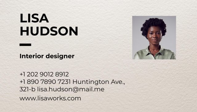 Creative Interior Designer Services Offer Business Card US – шаблон для дизайна