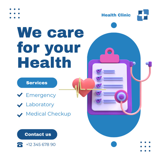 Healthcare Services with Medical Diagnosis Instagramデザインテンプレート