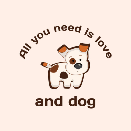 Phrase about Love with Dog Instagram Design Template