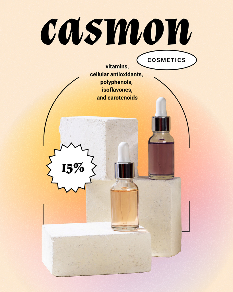 Modèle de visuel Budget-friendly Skincare Ad with Serum Bottles - Poster 16x20in