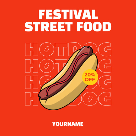 Hot Dog Festival Announcement Instagram Design Template