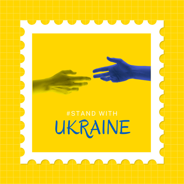 Hand supports Ukraine Instagram – шаблон для дизайну