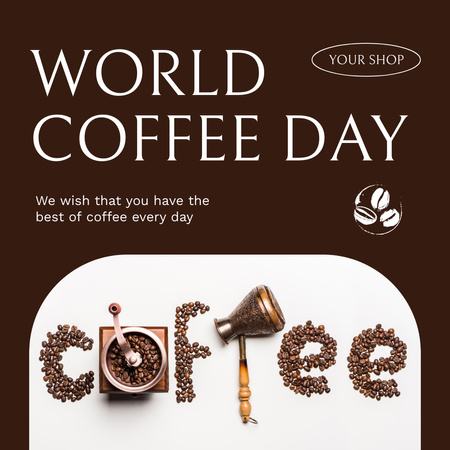 Designvorlage Inspiration, um den Tag des Kaffees zu feiern für Instagram